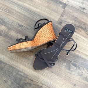 Kate Spade Women’s Brown Woven Wedge Sandals  Size 9